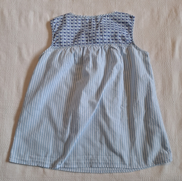 Vineyard Vines girls size Small blue and white stripe with whale top print, VGUC - Picture 4 of 4